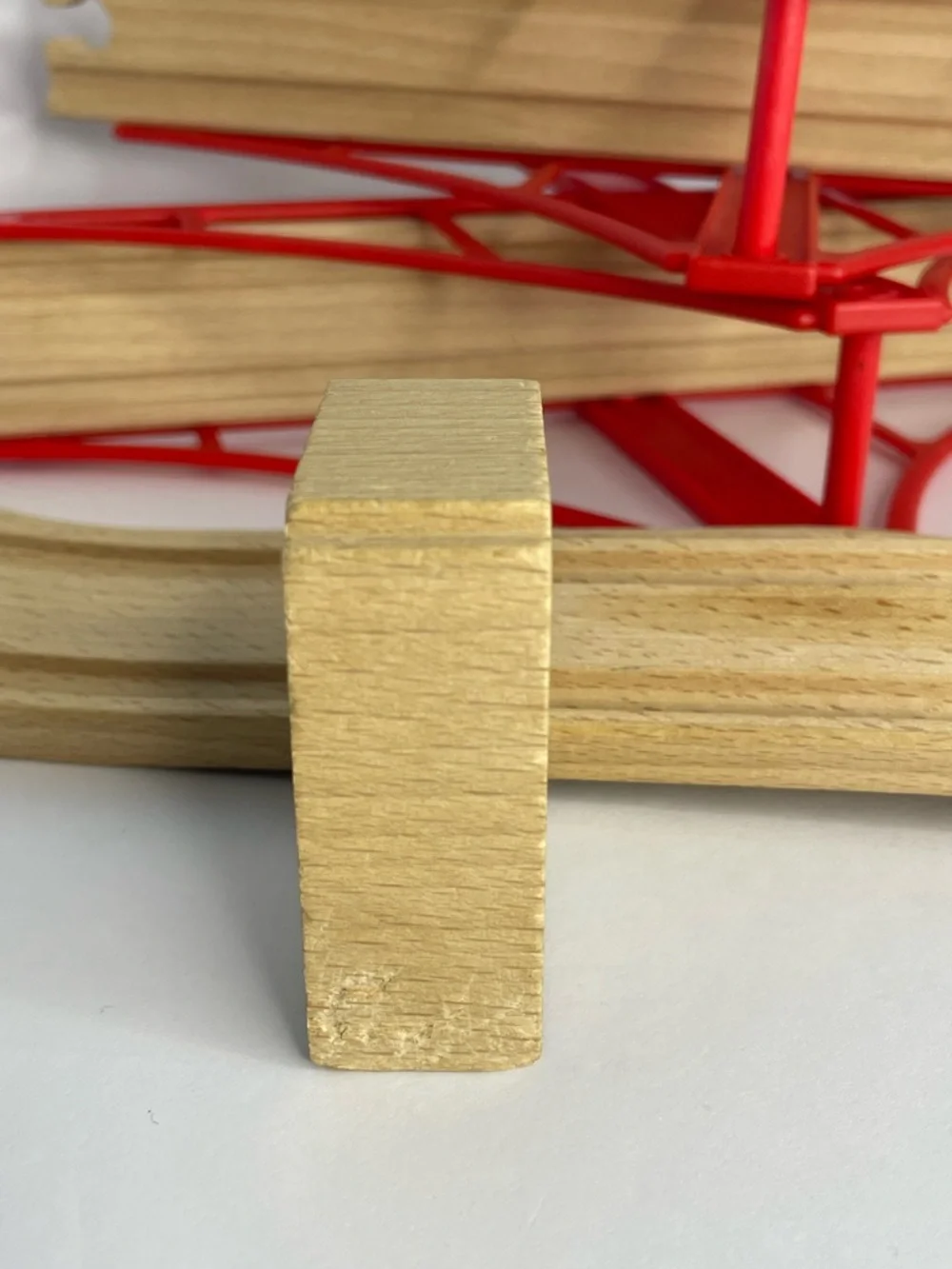 Brio Double Wooden Red Suspension Bridge 2 Ascending Track 1 Support Block - Picture 12 of 13